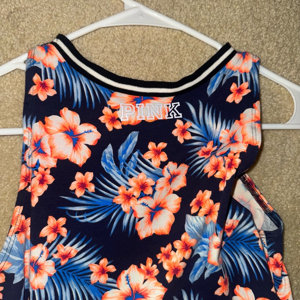 PINK Victoria's Secret Floral Mini Dress - Navy and Coral - Picture 4 of 4
